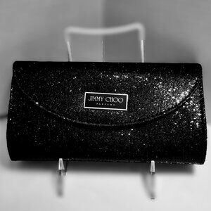 NEW JIMMY CHOO PARFUMS BLACK SHIMMER CLUTCH PURSE